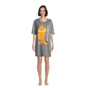 The Garfield Movie Gray Pajama Nightgown Womens Size L (12-14) NEW